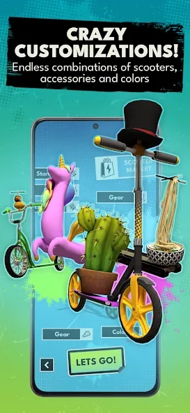 Touchgrind Scooter [MOD: безлимитные деньги и все трюки] на Андроид — скриншот 5
