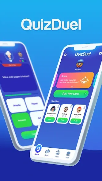 Скачать взлом QuizDuel! Quiz & Trivia Game [MOD: безлимитные подсказки и монеты] — скриншот 1