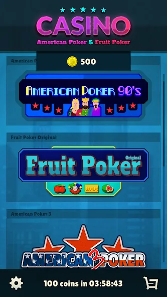 American Poker 90's Casino [MOD: безлимитные фишки и бонусы] последняя версия — скриншот 1
