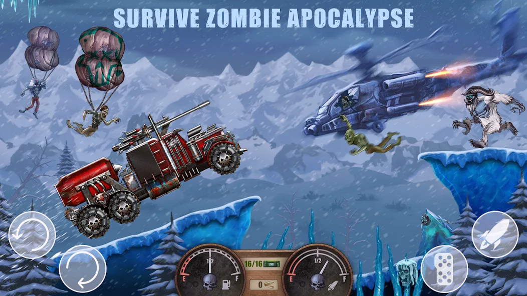 Скачать Zombie Hill Racing: Earn Climb [MOD: безлимитные деньги и топливо] на телефон — скриншот 2