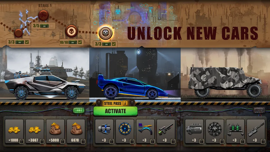 Скачать Zombie Hill Racing: Earn Climb [MOD: безлимитные деньги и топливо] на телефон — скриншот 5