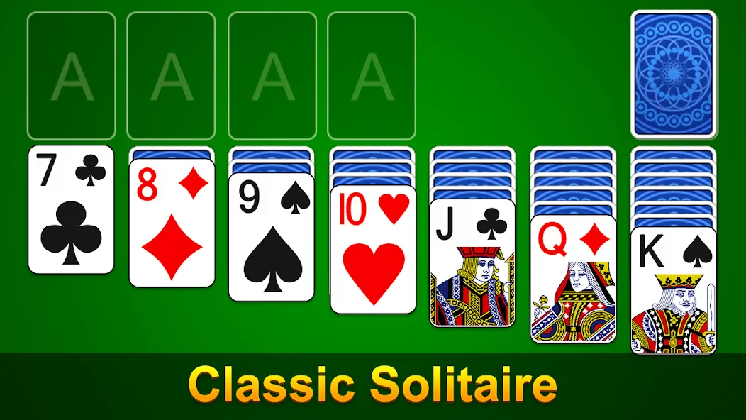 Solitaire - Classic Card Game [MOD: безлимитные подсказки и отмены ходов] на Андроид — скриншот 1