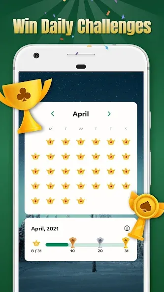 Взломанная Solitaire - Classic Card Games [MOD: безлимитные подсказки и отмены] на Андроид — скриншот 5