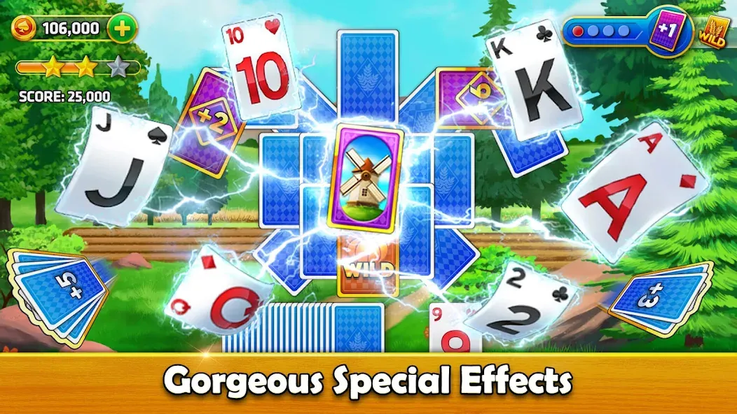 Solitaire Tripeaks - Farm Trip [MOD: безлимитные монеты и все уровни] (Бесплатно / APK) — скриншот 1