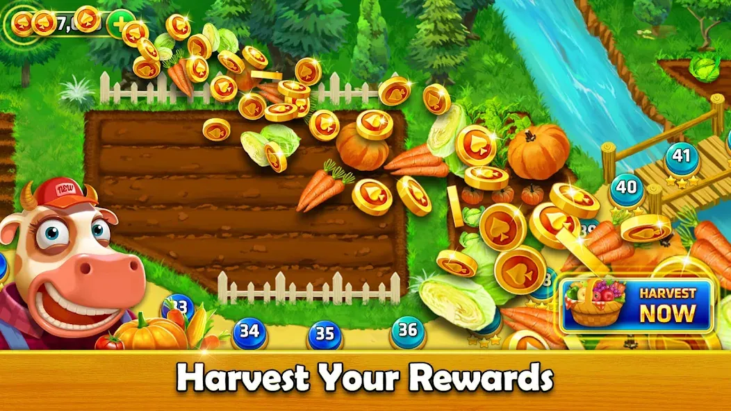 Solitaire Tripeaks - Farm Trip [MOD: безлимитные монеты и все уровни] (Бесплатно / APK) — скриншот 4