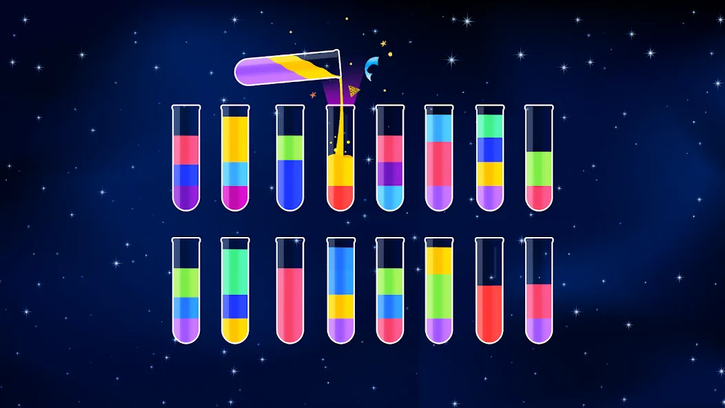 Water Sort Puzzle - Color Game [MOD: подсказки и отмена ходов без ограничений] последняя версия — скриншот 2