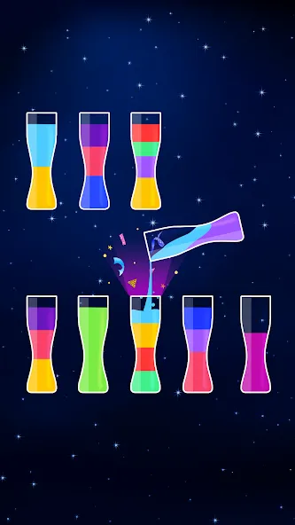 Water Sort Puzzle - Color Game [MOD: подсказки и отмена ходов без ограничений] последняя версия — скриншот 4