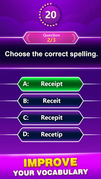 Скачать Spelling Quiz - Word Trivia [MOD: безлимитные подсказки и попытки] — скриншот 4