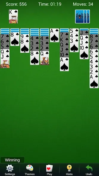 Spider Solitaire - Card Games [MOD: без рекламы и все масти открыты] на Андроид — скриншот 1