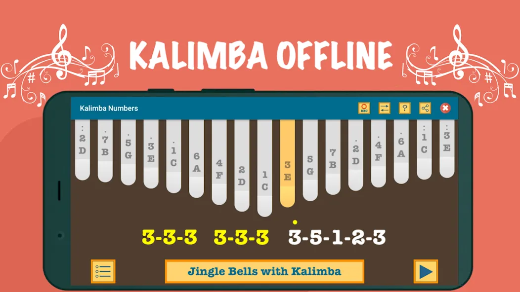 Скачать Kalimba App With Songs Numbers [MOD: все песни и ноты открыты] — скриншот 2