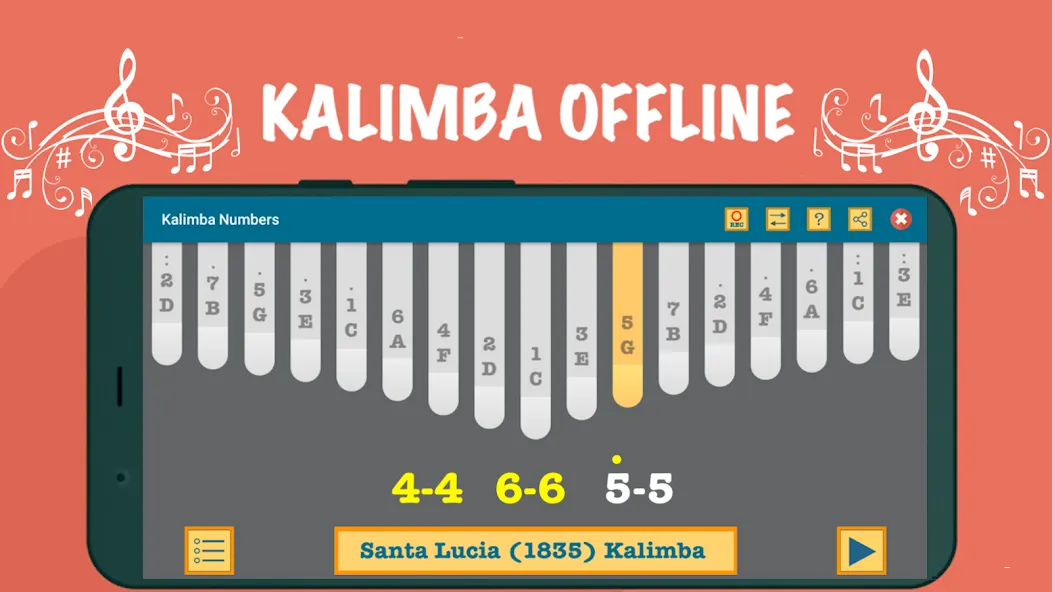 Скачать Kalimba App With Songs Numbers [MOD: все песни и ноты открыты] — скриншот 4