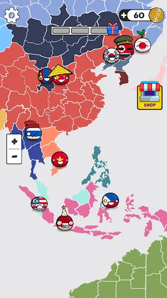 Взломанная Country Balls: World War [MOD: безлимитные ресурсы и усиленная армия] на Андроид — скриншот 2