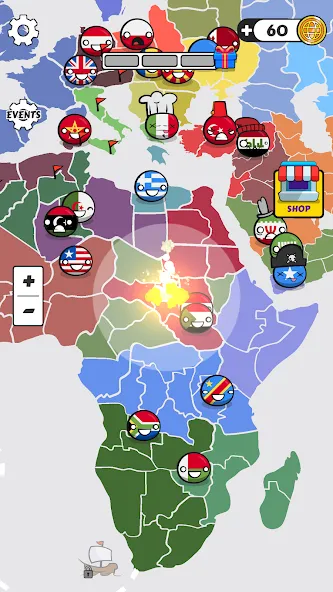 Взломанная Country Balls: World War [MOD: безлимитные ресурсы и усиленная армия] на Андроид — скриншот 4