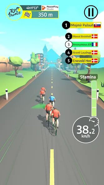 Tour de France Cycling Legends [MOD: безлимитные деньги и выносливость] последняя версия — скриншот 1