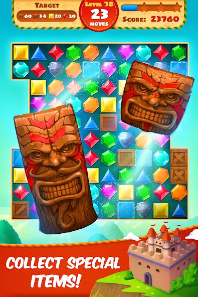 Взломанная Jewel Empire : Quest & Match 3 [MOD: безлимитные монеты и жизни] на Андроид — скриншот 2