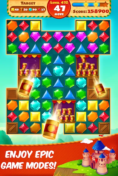 Взломанная Jewel Empire : Quest & Match 3 [MOD: безлимитные монеты и жизни] на Андроид — скриншот 5