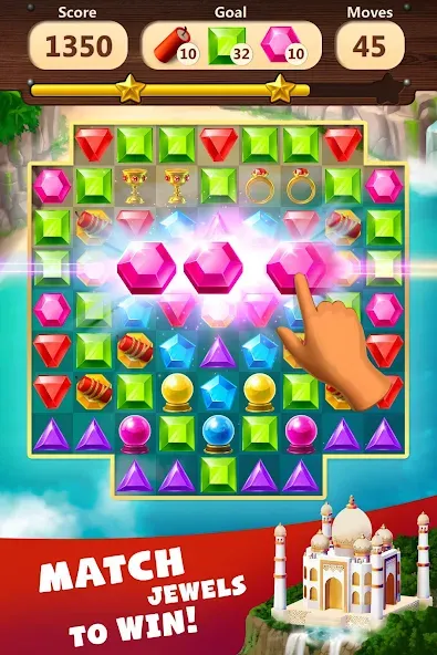 Jewels Planet - Match 3 Puzzle [MOD: без рекламы и бесконечные жизни] последняя версия — скриншот 1