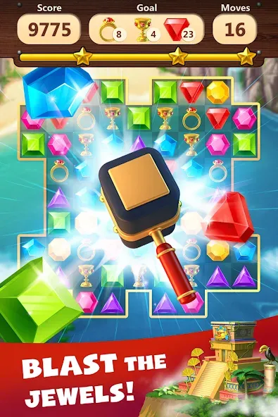Jewels Planet - Match 3 Puzzle [MOD: без рекламы и бесконечные жизни] последняя версия — скриншот 2