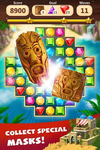 Jewels Planet - Match 3 Puzzle [MOD: без рекламы и бесконечные жизни] последняя версия — скриншот 5