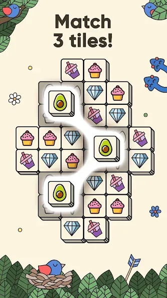 Скачать 3 Tiles - Tile Matching Games [MOD: безлимитные подсказки и жизни] на телефон — скриншот 1