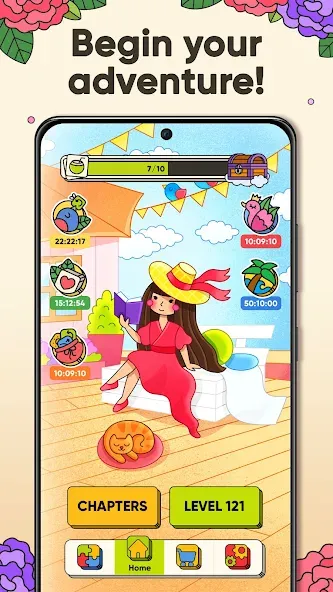 Скачать 3 Tiles - Tile Matching Games [MOD: безлимитные подсказки и жизни] на телефон — скриншот 3