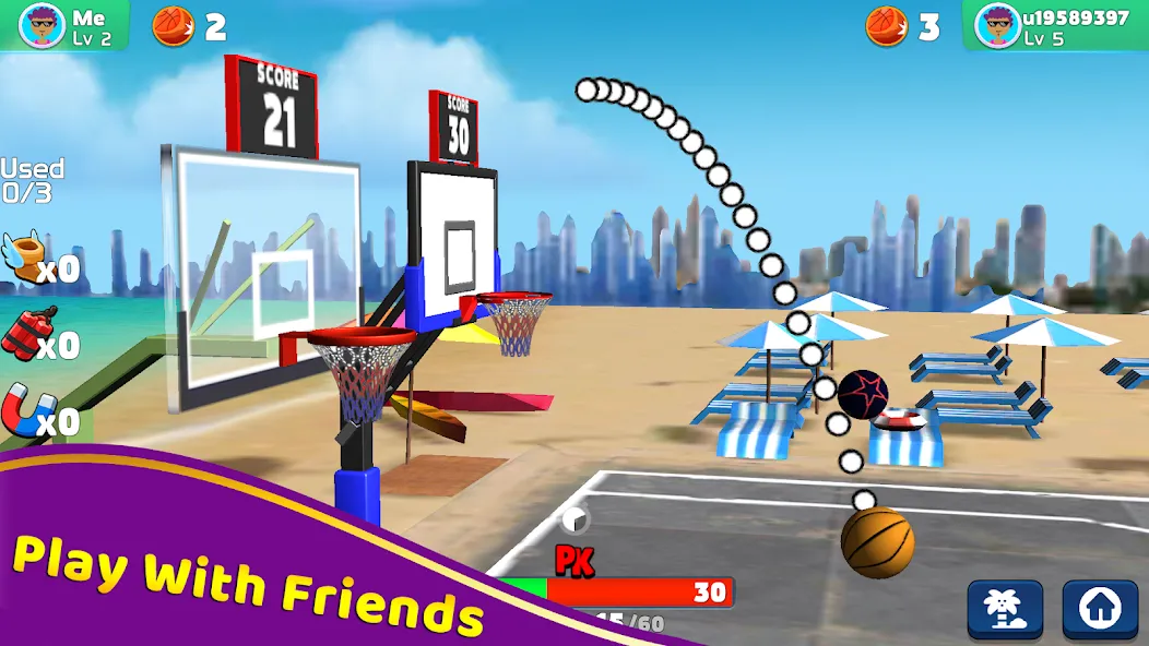 Скачать Shoot Challenge Basketball [MOD: безлимитные деньги и мячи] — скриншот 5