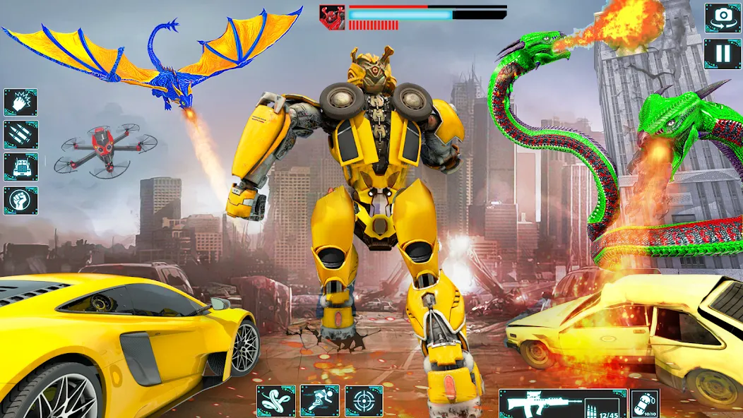 Snake Car Robot Transformation [MOD: много денег и все машины открыты] (Бесплатно / APK) — скриншот 2