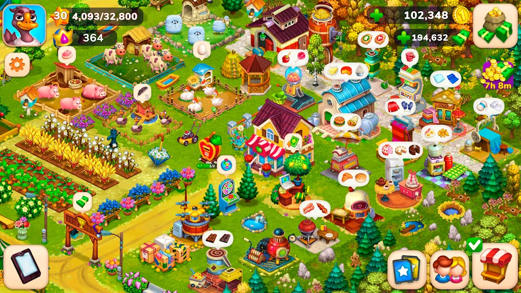 Farmington – Farm game [MOD: безлимитные монеты и ресурсы] (Бесплатно / APK) — скриншот 1