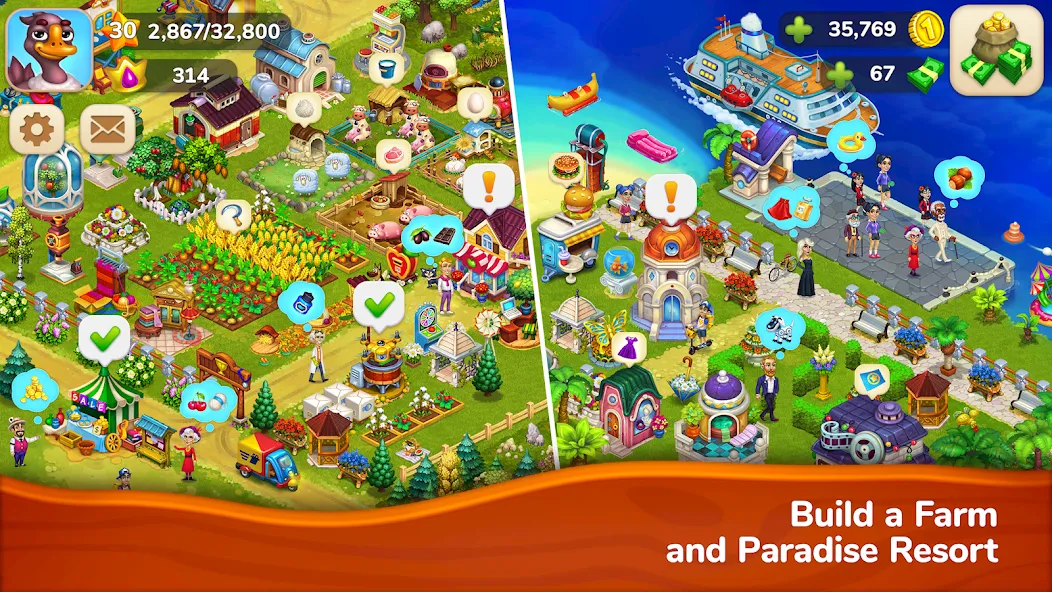 Farmington – Farm game [MOD: безлимитные монеты и ресурсы] (Бесплатно / APK) — скриншот 2
