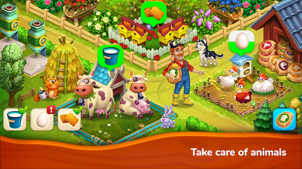 Farmington – Farm game [MOD: безлимитные монеты и ресурсы] (Бесплатно / APK) — скриншот 5