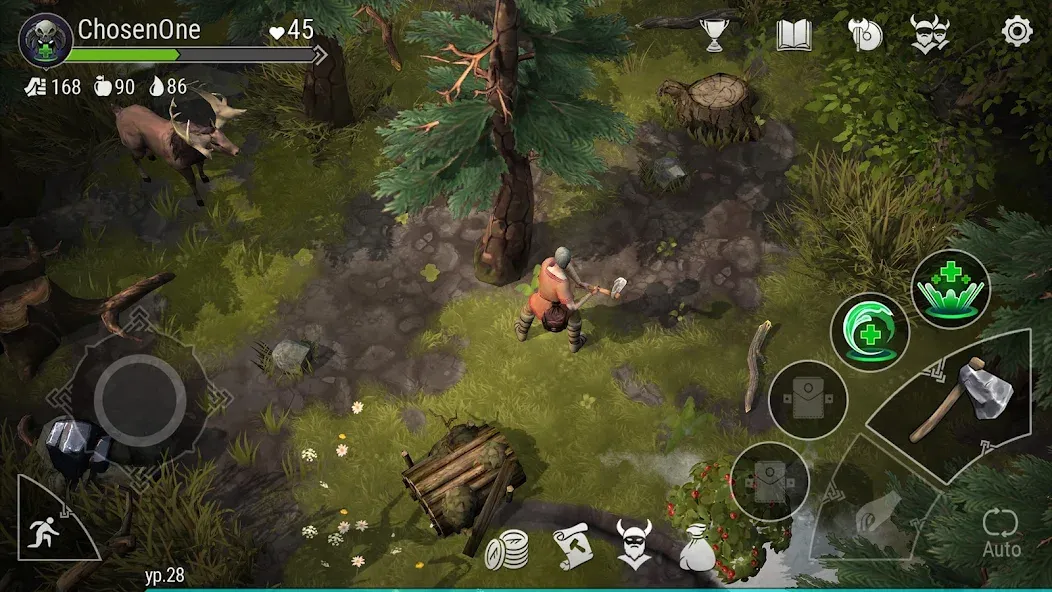 Frostborn: Action RPG [MOD: безлимитные ресурсы и усиленный персонаж] — Скачать бесплатно (APK) — скриншот 1