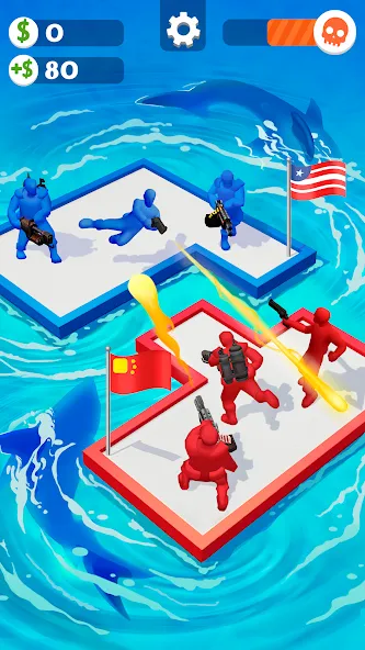 War of Rafts: Crazy Sea Battle [MOD: безлимитные ресурсы и усиленный плот] (Бесплатно / APK) — скриншот 2