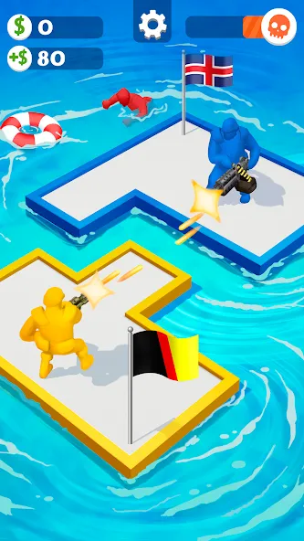 War of Rafts: Crazy Sea Battle [MOD: безлимитные ресурсы и усиленный плот] (Бесплатно / APK) — скриншот 3