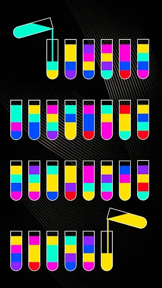 Скачать SortPuz 3D: Water Color Sort [MOD: безлимитные монеты и все уровни] — скриншот 3