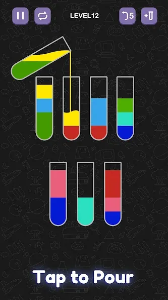 Water Sort Puzzle - Sort Color [MOD: без рекламы и все уровни открыты] (Бесплатно / APK) — скриншот 1
