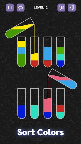 Water Sort Puzzle - Sort Color [MOD: без рекламы и все уровни открыты] (Бесплатно / APK) — скриншот 3