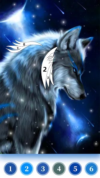 Скачать взлом Wolf Coloring Book Color Game [MOD: разблокированы все раскраски и цвета] — скриншот 2