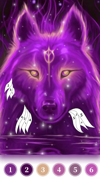 Скачать взлом Wolf Coloring Book Color Game [MOD: разблокированы все раскраски и цвета] — скриншот 4
