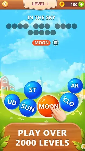 Скачать Word Bubble Puzzle - Word Game [MOD: без рекламы и подсказки] — скриншот 1