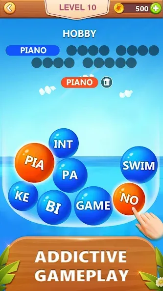 Скачать Word Bubble Puzzle - Word Game [MOD: без рекламы и подсказки] — скриншот 2