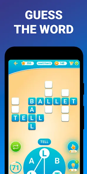 Words from word: Crosswords [MOD: безлимитные подсказки и монеты] (Бесплатно / APK) — скриншот 3
