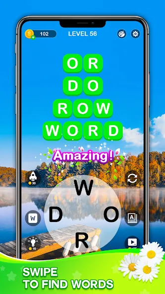 Скачать Word Connect - Train Brain [MOD: безлимитные подсказки и монеты] — скриншот 1