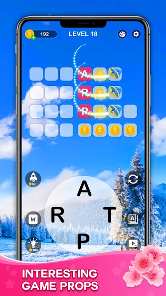 Скачать Word Connect - Train Brain [MOD: безлимитные подсказки и монеты] — скриншот 3