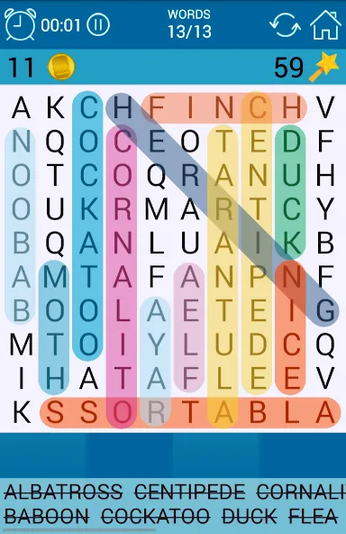 Взломанная Word Search [MOD: безлимитные подсказки и открыты все уровни] на Андроид — скриншот 2